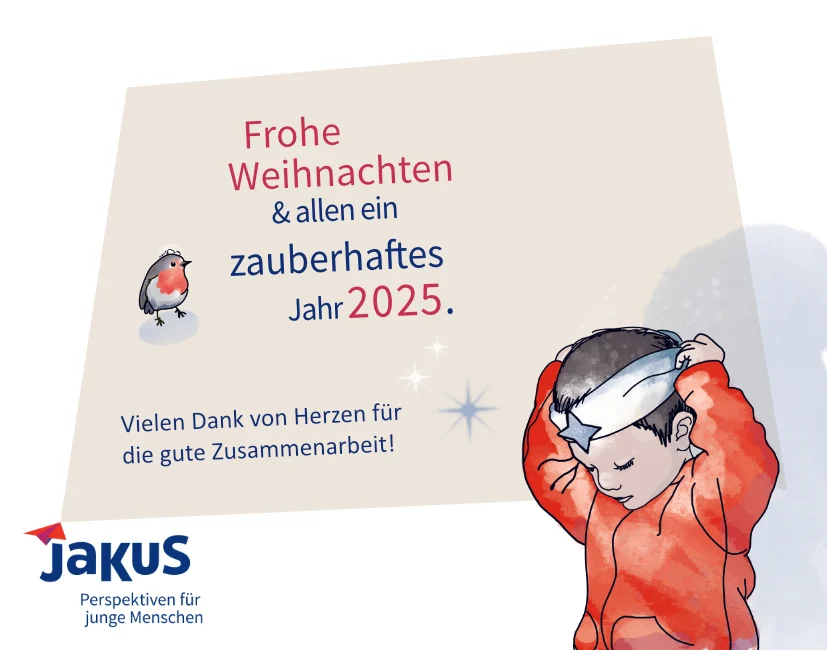 Zeichnung von einem kleinen Jungen, der sich ein Sternenstirnband auf dem Kopf setzt.